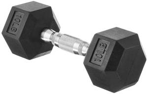 lot 2005 image: Amazon Basics Rubber Hex Dumbbell Hand Weight, 10 Pounds, Single, Black