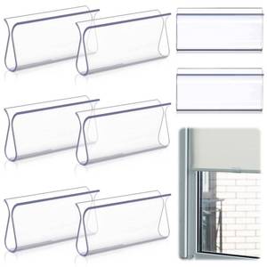 lot 2019 image: 8 Pieces Window Shade for Roller Pull Down Roller Shades Handle Blinds for Windows Grips Plastic Hem Grip Hardware for Home Rv Rolling Curtain Accessories (Clear)