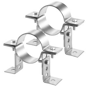 lot 2031 image: 2 Pack 3 Inch Pipe Chimney Adjustable Wall Strap Pipe Bracket Clamp Pipe Strap