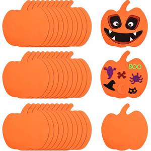 lot 2037 image: Outus 30 Pieces Halloween Foam Pumpkins Bulk Pumpkins Shapes Crafts Bulk 6inch DIY Pumpkin Kit for Halloween Art Craft Kit