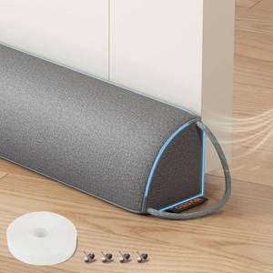 lot 2075 image: MAGZO Door Draft Stopper 36 Inches, Weighted Triangular Door Snake for Winter Noise Blocker with Hook Loops,Gray