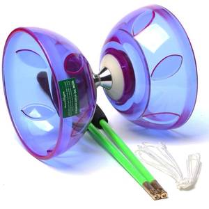 lot 2097 image: Bodyrhythm 5 Bearings Chinese Diabolo Yoyo Set with Fiberglass Sticks, Adjustable Strings for All Ages - Best for Fitness and Tricks (Purple)