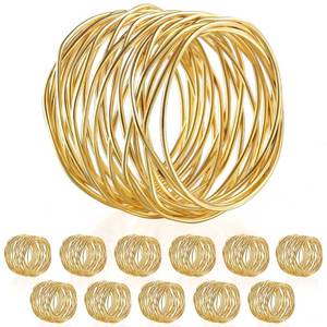 lot 2108 image: URWOOW Twisted Wire Mesh Napkin Rings Holders D�cor Dinner Party Wedding Christmas Gathering (Gold 12pcs)