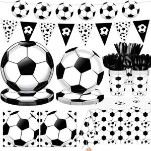 lot 2114 image: 142 Pcs Soccer Party Decorations Soccer Birthday Party Decorations Soccer Theme Plates Cups and Napkins Serves 20