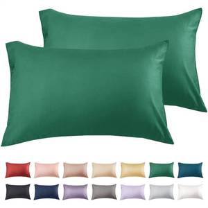 lot 2117 image: Warmstar Cotton Pillow Cases Standard Size Set of 2, 600 Thread Count Pillowcases 20x26 Inches, Soft Long Staple Cotton Pillowcases Breathable with Envelope Closure,Dark Green