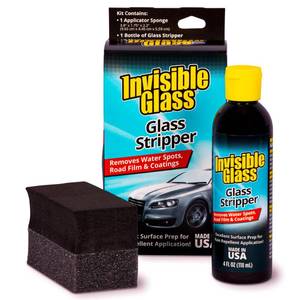 lot 2124 image: Invisible Glass 91411 Glass Stripper �� Hard Water Spot Remover �� Strips Coatings, Waxes, Oils & Road Film �� Preps Windshields for Rain Repellent & Ceramic Coating �� 4 Fl Oz
