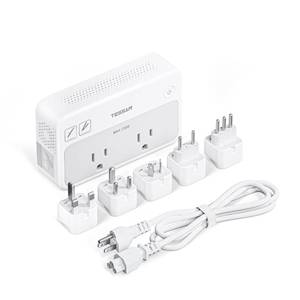 lot 2134 image: TESSAN 220V to 110V Voltage Converter, Universal Travel Power Adapter Combo with International Plug (Type CGDIL), 2AC 4 USB Ports(1 USBC)��230W Max Step Down Transformer for US to Europe