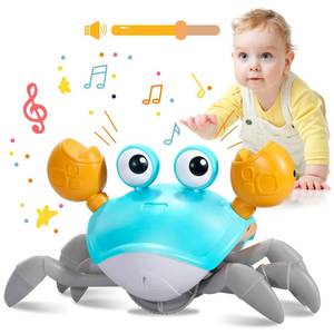 lot 2157 image: Plnmlls Crawling Crab Baby Toy,Tummy Time Toys,with Music and LED Light,Built-in Rechargeable Battery and Volume Can be Turned Off for 6-12 12-18 36 Months Walking Toddler Birthday Gift(Jade Green)