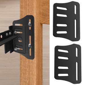 lot 2171 image: YIDAHOOG 2Pcs Bed Frame Brackets Adapter for Headboard Extra, Queen Bed Modification Plate Headboard Attachment Bracket with Hardware headboard kit for Adjustable Bed,with Mounting Bolts (Black)