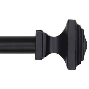 lot 3704 image: QITERI Black Curtain Rods - Adjustable 32 to 88 Inch, Elegant Square Decorative Treatment for Single Windows - Square Finial, 1 Pack