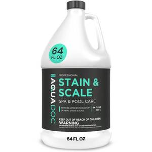 lot 3713 image: AquaDoc Pool & Spa Stain and Scale Control for Hot Tubs - 64oz - Pool Stain Remover That Helps Prevent & Remove Calcium, Iron, Copper & Rust Buildup - Made in USA
