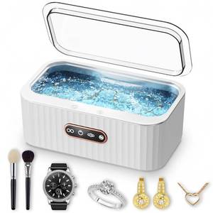 lot 3716 image: Ultrasonic Jewelry Cleaner, Ultra Sonic Cleaning Machine with 48KHz 4 Modes 400ml 304 Stainless Steel Tank for Glasses Ring Necklace Watch Strap Denture Retainer,Home and Travel Use Gift for Women Men