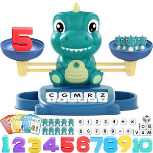 lot 3727 image: Kaodezhu Dinosaur Math Balance Toy for Boys and Girls - Montessori Matching Letter Toy for Kids 3 Year Olds, Educational Kindergarten Preschool Early Learning, Birthday Gift for 4 5 6 7 Years Old