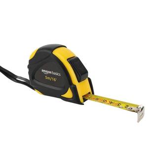 lot 4229 image: Amazon Basics Self-Locking Tape Measure, MID Accuracy, 16-Feet (5-Meters), Black, Yellow