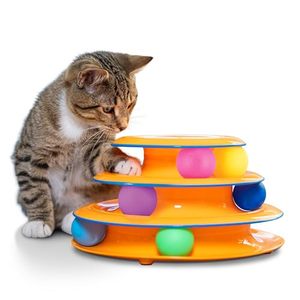 lot 4245 image: Catstages Tower of Tracks Cat Toy �� 3-Level Track Tower with 6 Balls, Interactive Cat Toy for Indoor Enrichment