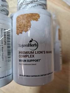 lot 4246 image: RejuvaHerb Premium Lions Mane Complex Brain Support Supplement 5 pack
