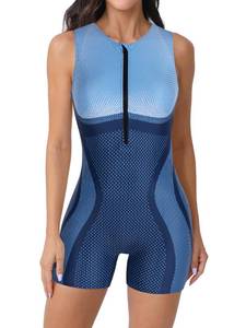 lot 4259 image: ATTRACO Womens Swimsuit One Piece Boyleg Swimwear Sport Bathing Suit for Teens Surfing Navy XL