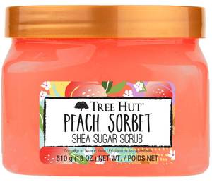 lot 4265 image: Tree Hut Peach Sorbet Shea Sugar Scrub, Exfoliating, Hydrating & Moisturizing Body Scrub with Shea Butter & Nourishing Essential Oils, Smooth & Soften Skin, 18 oz