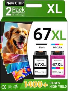 lot 4278 image: TOKYOINK 67XL Ink Cartridges Compatible for HP67 HP Ink 67 BlackColor Combo Pack Compatible for DeskJet 2855e 2827e 2800e 4255e 2755e 2700e 2852e 2700 4155e 2734e 4227e Envy 6000 6055e 6400 Printer