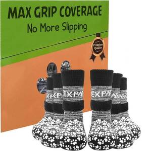 lot 4280 image: EXPAWLORER 6Pcs Anti-Slip Dog Socks to Prevent Licking Paws,Dog Shoes for HotCold Pavement,Best Paw Protector Traction Control on Hardwood Floor,Dog Booties for Puppy Small Medium Large Senior Dogs