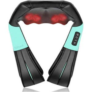 lot 5501 image: Nekteck Classic 3D Vibrating Shiatsu Neck  Back & Shoulder Massager with Soothing Heat  for Car  Office and Home Use  Blue