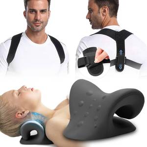 lot 6051 image: iBYWM Neck Stretcher & Posture Corrector for Women and Men, Cervical Traction for Spine Alignment, Adjustable Upper Back Brace & Elastic Support for Shoulder Back Pain Relief (Black)