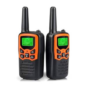 lot 6078 image: Walkie Talkies, MOICO Long Range Walkie Talkies for Adults with 22 FRS Channels, Family Walkie Talkie with LED Flashlight VOX LCD Display for Hiking Camping Trip (Orange 2 Pack)
