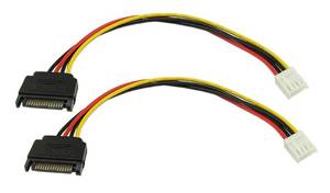 lot 6090 image: zdyCGTime 8-Inch 4 Pin Floppy Drive to 15 Pin SATA Male Power Cable(2-Pack)