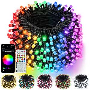 lot 6091 image: 240LED Smart Color Changing Christmas Lights App Controlled, 95FT Waterproof RGB Twinkle String Light Music Sync Multiple Modes, Christmas Lights with Remote & Timer Indoor Outdoor Xmas Decorations