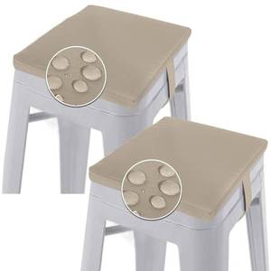 lot 6107 image: GUEGLSA Outdoor Bar Stool Cushions Square 14 Inch,Non Slip Square Seat Pad with Ties 14x14in,Waterproof Chair Cushions for Bar Stools,Cushion Only,Set of 2,(Khaki)