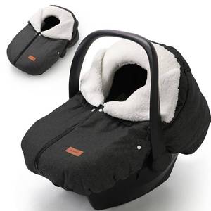 lot 7952 image: TinlyFinly Winter Car Seat Cover for Baby Car Seat and Stroller, Cold Weather Infant Carseat Canopy, Waterproof and Easy Access, Protect Baby Boys Girls from Cold Wind (Black)