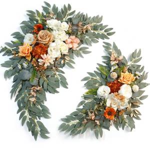 lot 7964 image: WEIERYUE Artificial Wedding Arch Flowers Kit(Pack of 2) for Wedding Arch, Bridal Shower, Ceremony and Reception Backdrop Decoration (Caramel & White)
