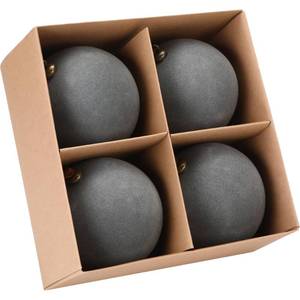 lot 7966 image: Sea Team 4-Pack Large Flocked Velvet Christmas Tree Ball Ornaments Set, Hanging Velour Baubles, Shatterproof Plastic Decorations for Xmas Tree, Wreath, Garland, 150mm5.91 Inches, Gray