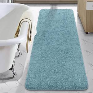 lot 7976 image: LOCHAS Bathroom Rug Runner 24x60 Inch, Soft Thick Absorbent Microfiber Bath Rugs for Bathroom, Machine Washable, Shaggy Plush Non Slip Bath Mat for Tub, Shower Floor, Quick Dry Mats, Spa Blue