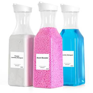 lot 7989 image: VOTLEVT 50 OZ Liquid Laundry Detergent Dispenser, Plastic Laundry Detergent Container for Organizing, Fabric Softener and Laundry Soap Dispenser, Laundry Powder Organizer for Laundry Room, 3 Pack