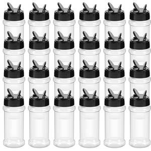 lot 7995 image: TUZAZO 3 oz Spice Bottles Plastic Seasoning Containers, 24 Pcs Clear Plastic Spice Jars with Shaker Lids and Labels BPA Free Empty for Spice, Herbs, Powders, Glitters