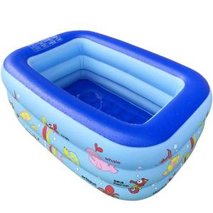 lot 7998 image: Inflatable Kiddie Pool, 51 x 33 x 21 Higher Kids Swimming Pool for Indoor or Outdoor, Ocean World Inflatable Bathtub with Inflatable Soft Floor, Ball Pit Pool