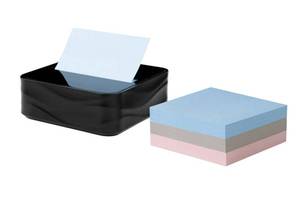 lot 8001 image: Post-it Note Dispenser Modern Black Pack Includes Dispenser and 3 Super Sticky Pop-up Sticky Notes Pads 2X The Sticking Power (WAVE-330-BKVP)