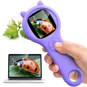 lot 8014 image: Microscope for Kids - Mini Pocket Handheld Microscope for Toddlers-STEM Educational Science Kit Toys for Christmas Birthday Gifts Toys for 5 6 7 8 9 10 11 12 Year Old Girls��Purple��