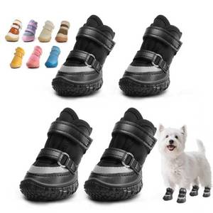 lot 8020 image: Dog Shoes for Small Dogs, Breathable Dog Boots Paw Protector for Hot Pavement Winter Snow, Dog Booties with Reflective Strips Rugged Anti-Slip Sole for Hardwood Floors Walking Black Size 2