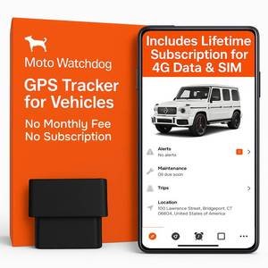 lot 8040 image: GPS Tracker for Vehicles, No Monthly Fee, No Subscription with Real-Time Location, Mileage Tracking, Speeding Monitoring, Route History, Geofence, OBD, for Fleets & Families, USA, Moto Watchdog