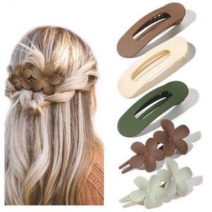 lot 8432 image: Yanibest 5 Pcs Flat Hair Clips - Stylish Lay Flat Claw Clips for All Hair Types,Multi-Styles Matte Non-slip Hair Clips for Women Girls Wedding Prom Party Hair Decorations
