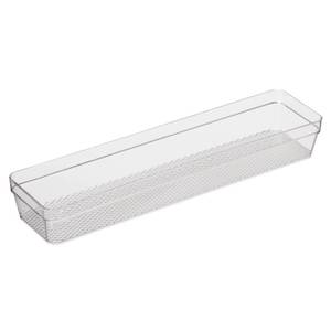 lot 8437 image: Oggi Clear Drawer Organizer - 3 X 12.5 - Ideal for Organizing Kitchen Drawers, Office, Desk, Silverware, Kitchen Utensils, Cosmetics and Bathrooms