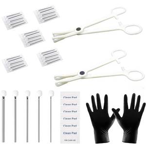 lot 8476 image: Lyuxzad Piercing Kit 35PCS Professional Piercing Kit Includeds 25PCS Mixed 12G 14G 16G 18G 20G Ear Nose Piercing Needles 2PCS Piercing Clamps 6Pcs Clean Tools 2 Gloves for Ear Nose Piercing Kit
