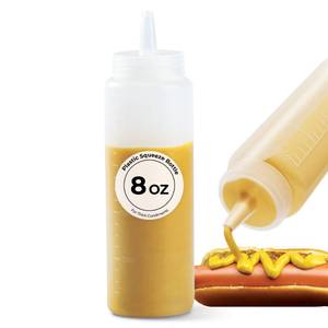 lot 8480 image: Restaurantware-8 Ounce Condiment Squeeze Bottle, 1 With Lid Plastic Squeeze Bottle - Precison Dispensing Tip, Flexible, Clear Plastic Squeeze Bottle For Sauces, For Sauces, Spreads, Or Condiments,