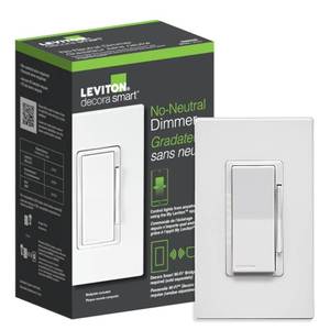 lot 8486 image: Leviton No-Neutral Decora Smart Dimmer Switch, Requires MLWSB Wi-Fi Bridge to Work with My Leviton, Alexa, Google Assistant, Apple HomeSiri & Wired or Wire-Free 3-Way, DN6HD-1RW, White