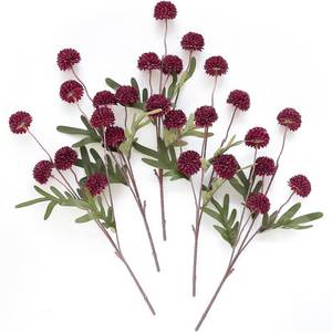lot 8491 image: Floroom 5pcs Burgundy Faux Silk Mums Artificial Flowers, Bulk Fake Small Mini Chrysanthemums with Stems for DIY Wedding Centerpieces Floral Arrangements Vase Fillers Home Decorations