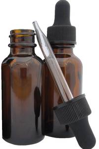 lot 8496 image: DropperStop�� 1oz Amber Glass Dropper Bottles (30mL) with Tapered Glass Droppers - Pack of 2