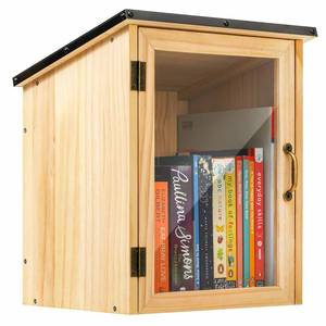 lot 9610 image: SISIPAI LIFE Little Library Box Outdoor, Waterproof Outdoor Library Book Box, Little Wood Cabinet for Sharing Books, Art Literature and Newspapers with Neighborhoods, Community and Schools (Upgraded)