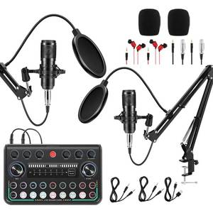 lot 9613 image: Znclces 2025 Upgraded Podcast Equipment Bundle for 2, Recording Studio Package with Pro Audio Interface(4 Customize SE) and Podcast Microphone for Gamer Podcasting, Recording, Singing, Streaming